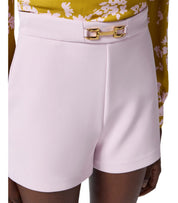 ELISABETTA FRANCHI QUARZO SHORTS WITH HORSEBIT