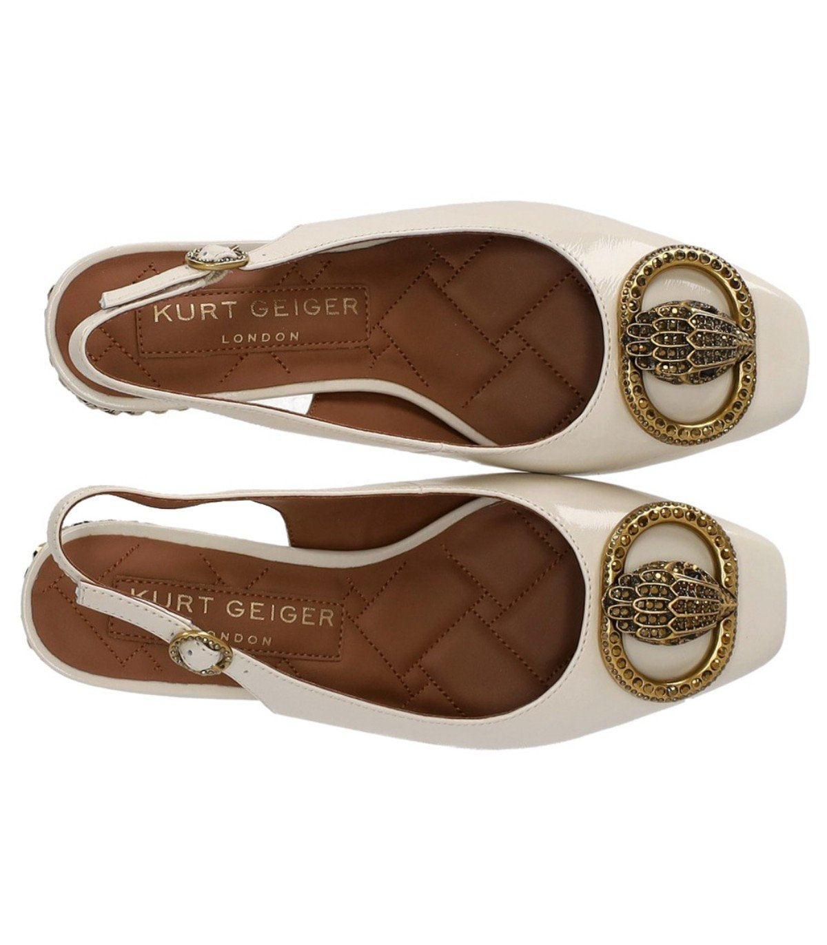 KURT GEIGER CHELSEA BLOCK BONE SLINGBACK PUMPS