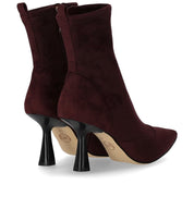 MICHAEL KORS CLARA BURGUNDY HEELED ANKLE BOOT