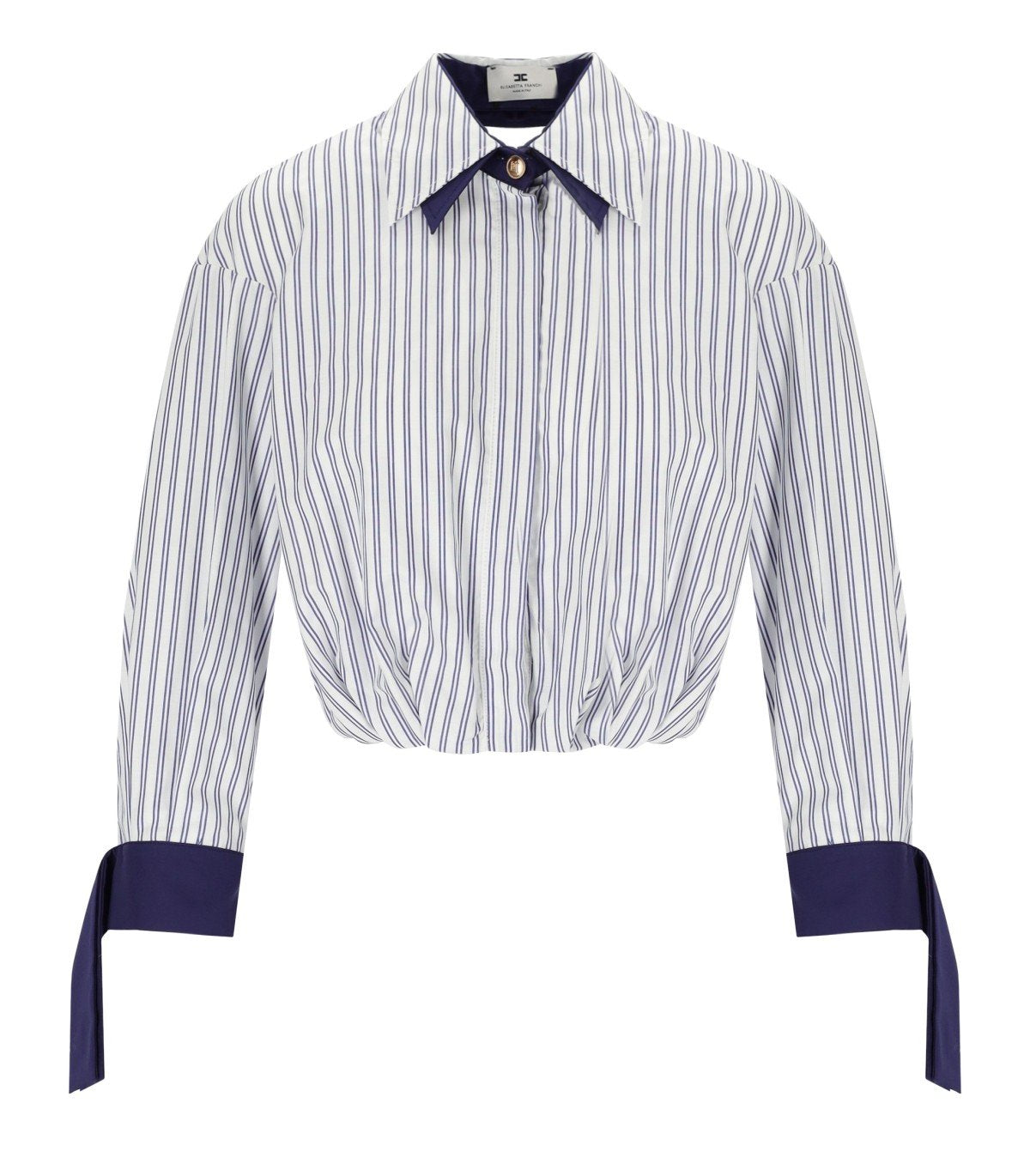 ELISABETTA FRANCHI OLTREMARE STRIPED CROPPED SHIRT