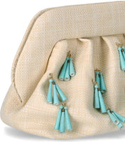 THEMOIRè BIOS PAPER FRINGE BUTTER CLUTCH