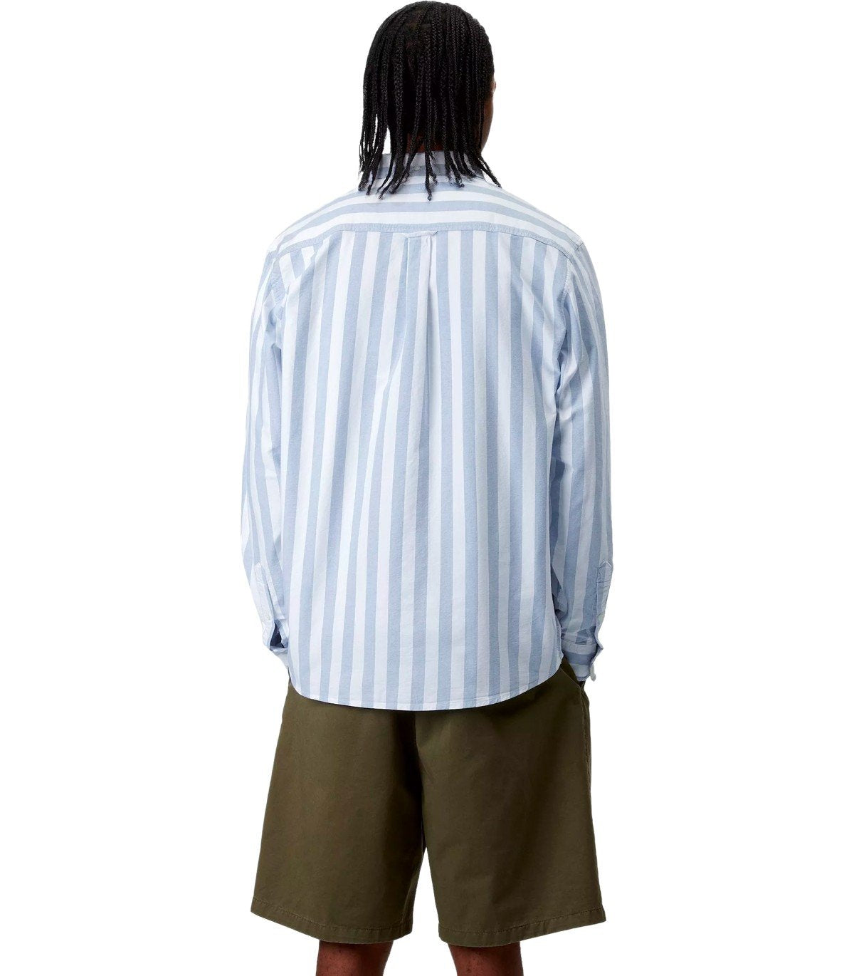 CARHARTT WIP L/S DILLION WHITE LIGHT BLUE SHIRT