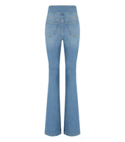 ELISABETTA FRANCHI HIGH WAISTED JEANS WITH BUTTONS