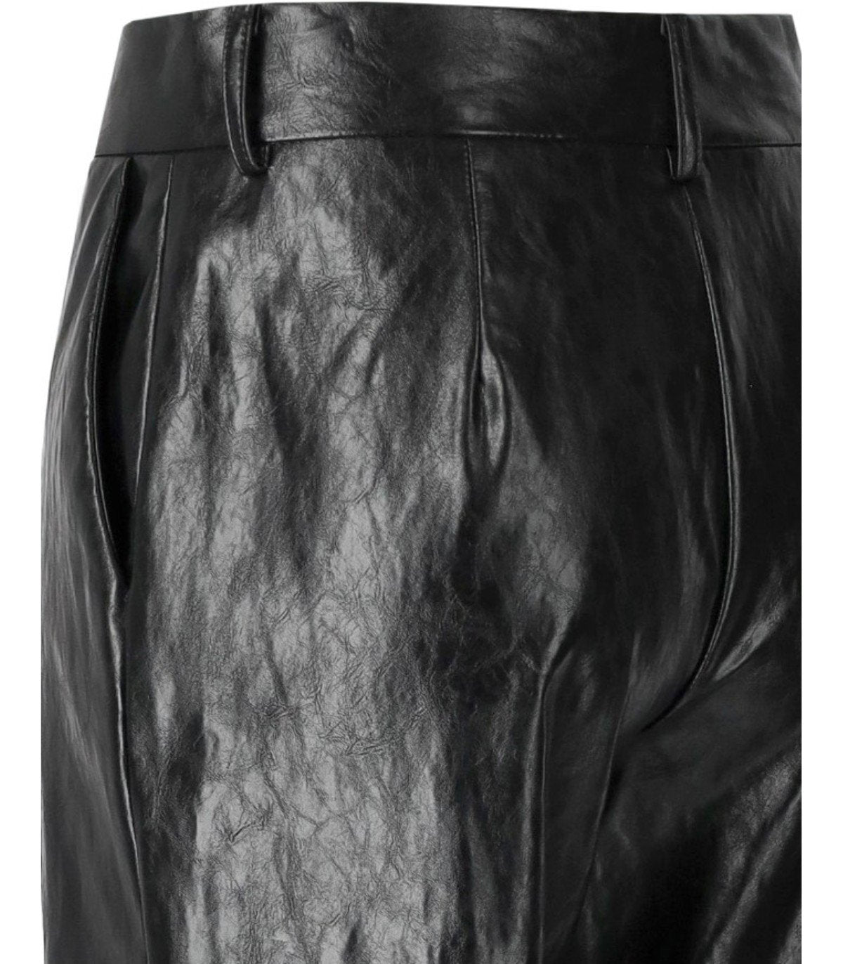 FEDERICA TOSI BLACK LEATHER EFFECT PANTS