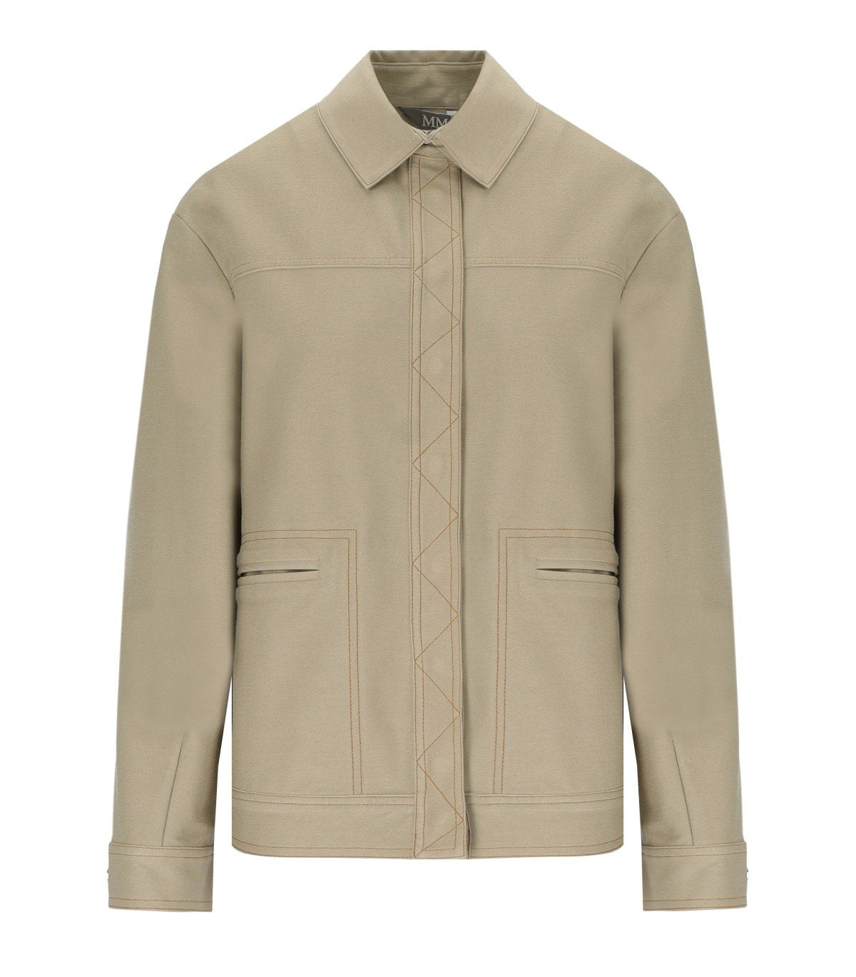 MM MAX MARA LEPRE BEIGE DENIM EFFECT JACKET