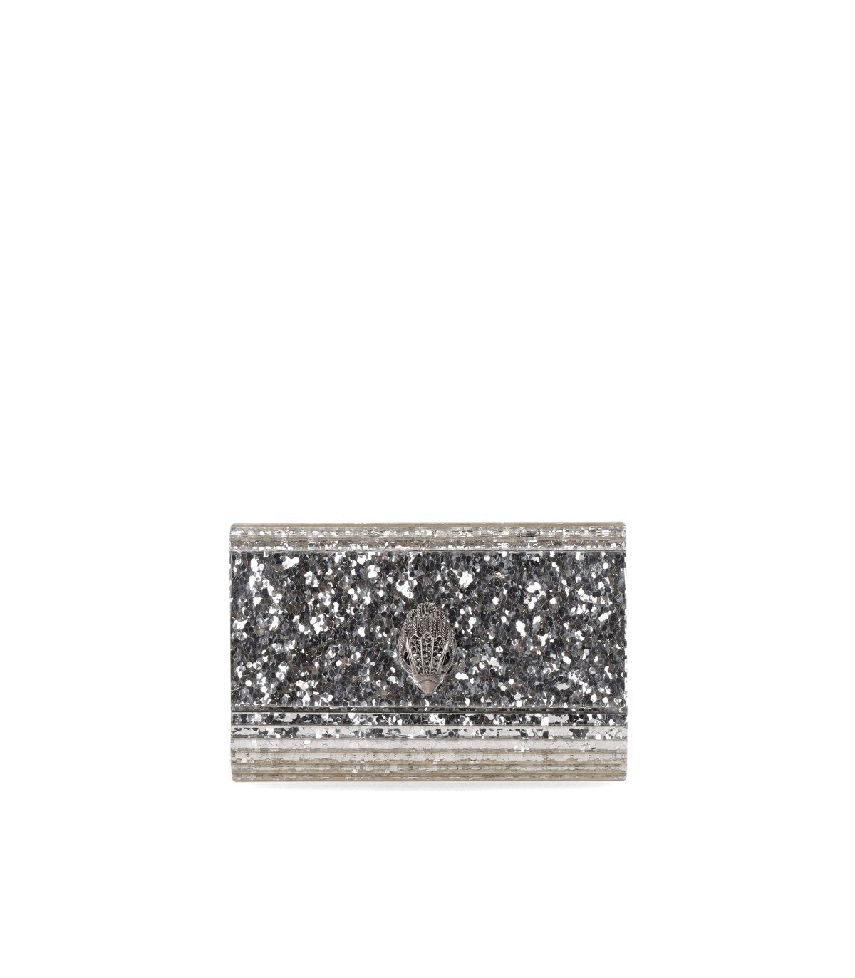 KURT GEIGER PARTY EAGLE SILVER CLUTCH BAG