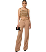 ELISABETTA FRANCHI CAMEL PALAZZO PANTS
