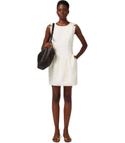 ELISABETTA FRANCHI IVORY LINEN BLEND DRESS