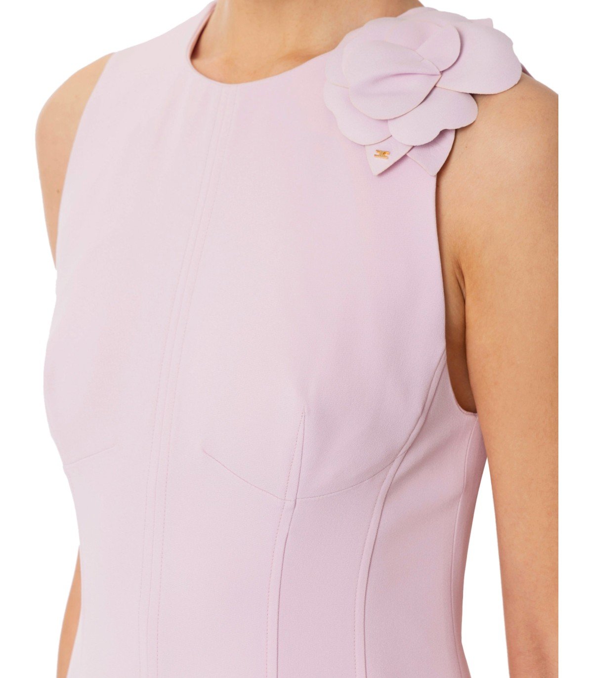 ELISABETTA FRANCHI QUARZO DRESS WITH BROOCH