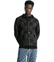 DAILY PAPER KIRABO MONOGRAM DARK GREY CARDIGAN