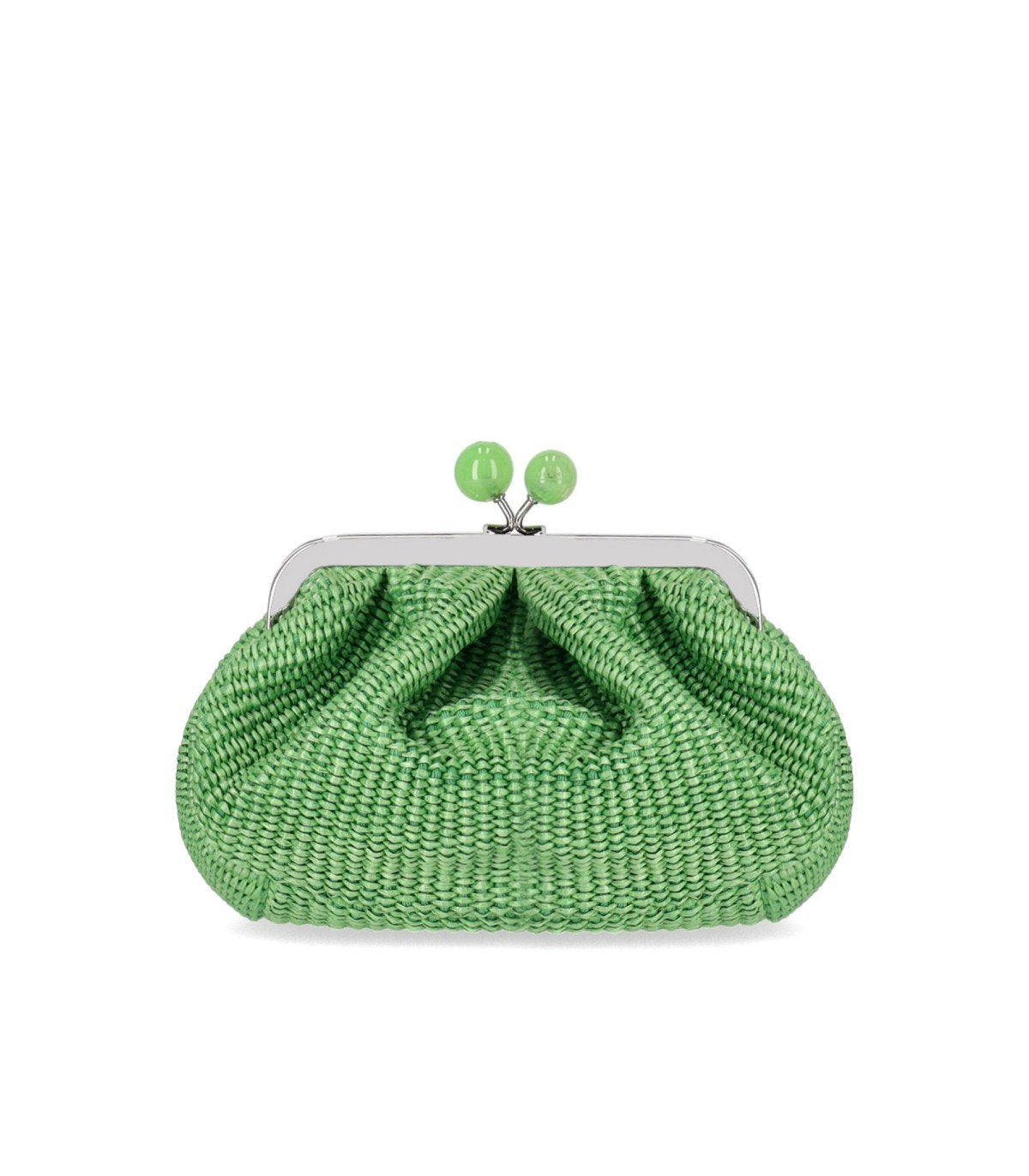 MAX MARA WEEKEND PASTICCINO PALMAS SMALL EMERALD GREEN CLUTCH BAG