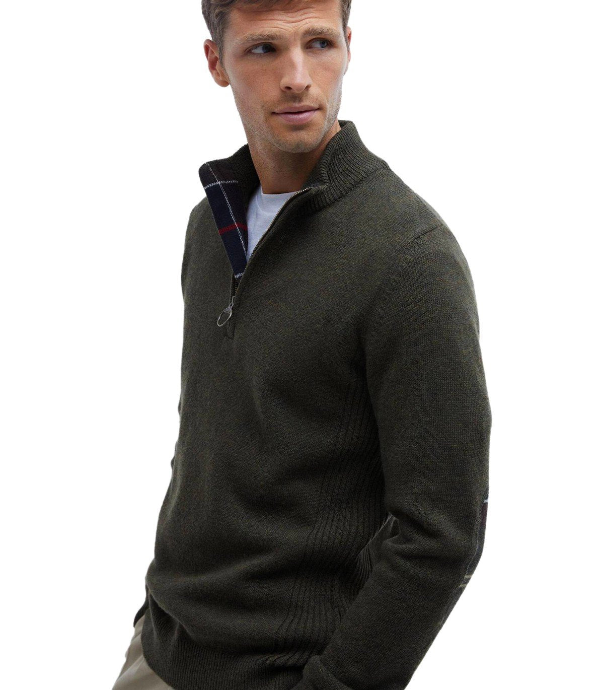 PULL HOLDEN ZIP VERT OLIVE BARBOUR