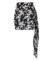 ELISABETTA FRANCHI BLACK BUTTER DRAPED SKIRT