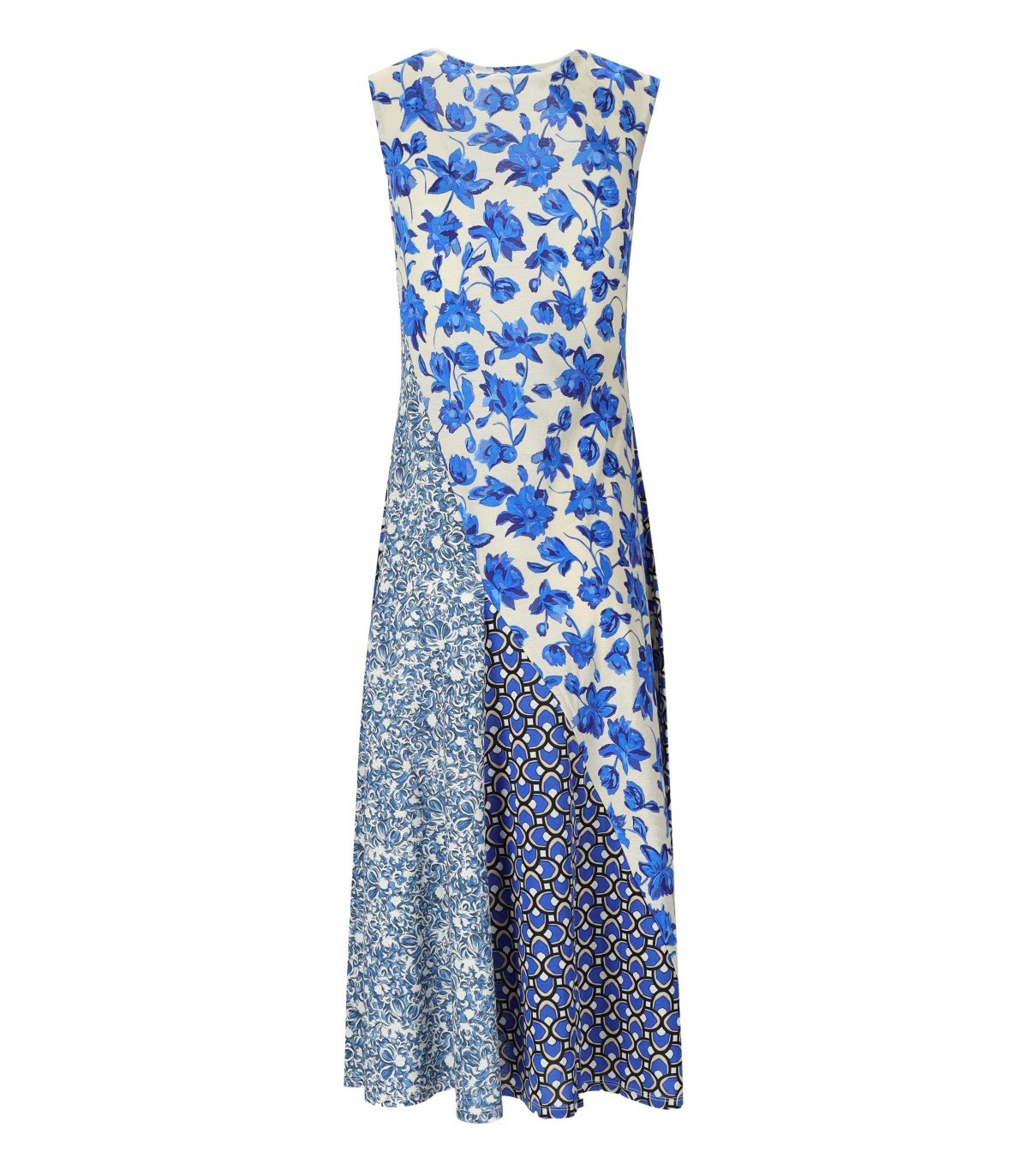 MAX MARA WEEKEND CUBANO BLUE FLORAL MIDI DRESS