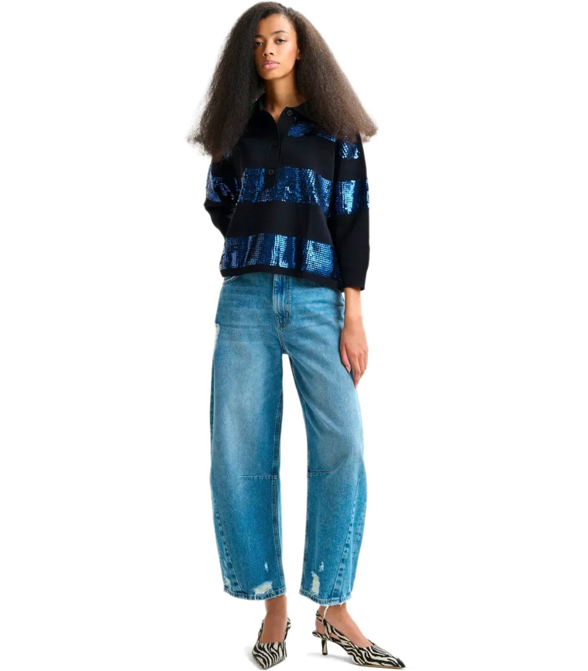 POLO IN MAGLIA ILLUMINATI NERA ESSENTIEL ANTWERP