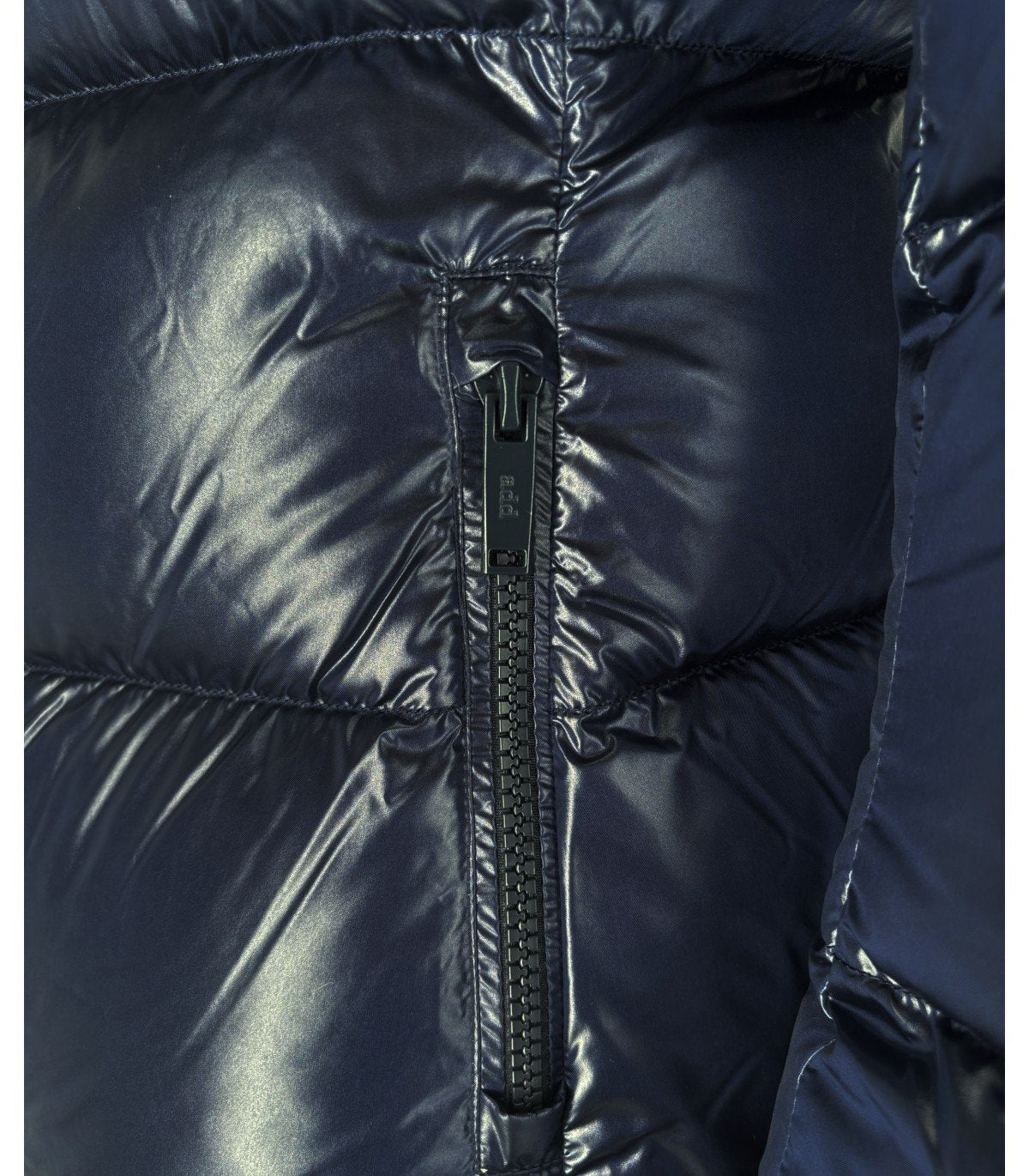 ADD SHINY PACIFIC BLUE HOODED DOWN JACKET