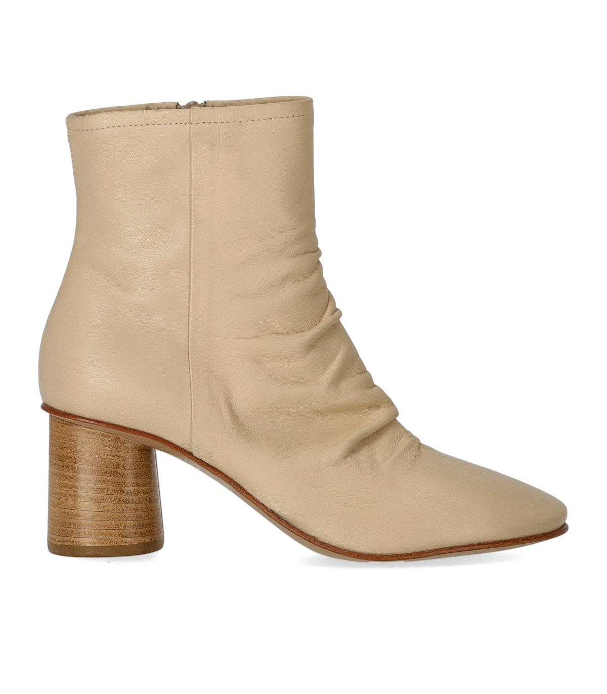 ELENA IACHI CHARME ECRÚ HEELED ANKLE BOOT