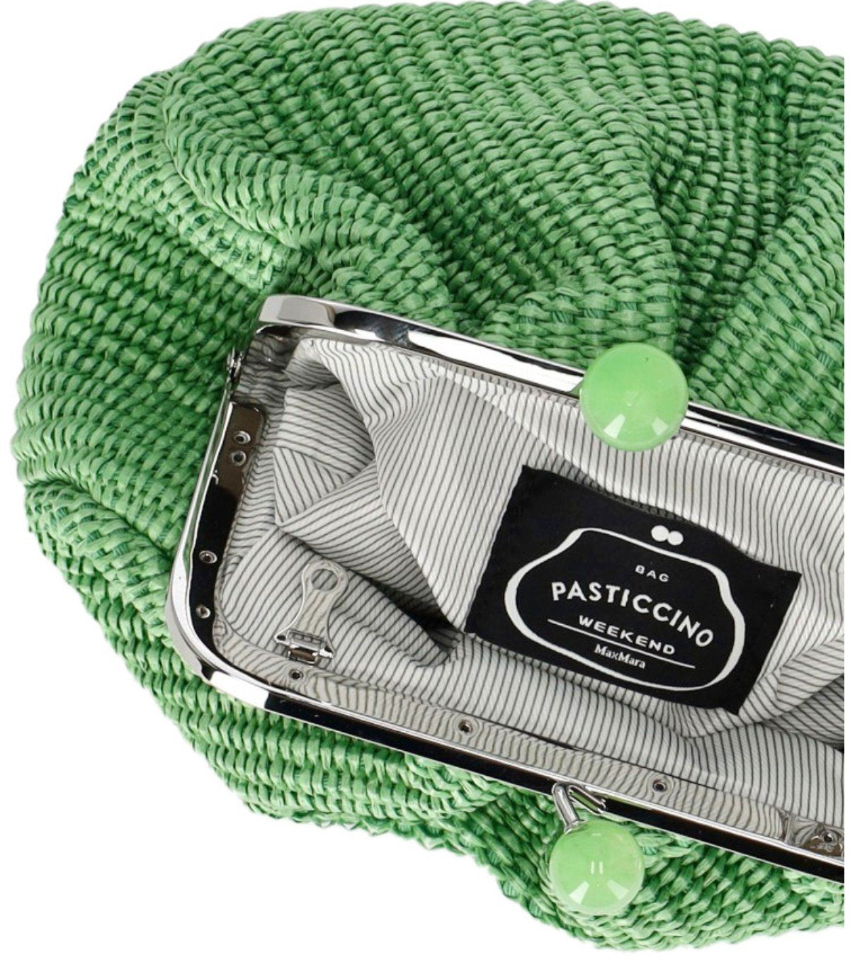 MAX MARA WEEKEND PASTICCINO PALMAS SMALL EMERALD GREEN CLUTCH BAG