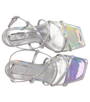 SANDALO CON TACCO PREWI ARGENTO NCUB