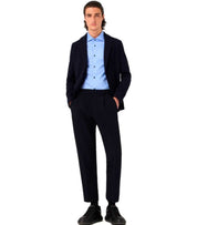 EMPORIO ARMANI NAVY BLUE VISCOSE BLEND PANTS