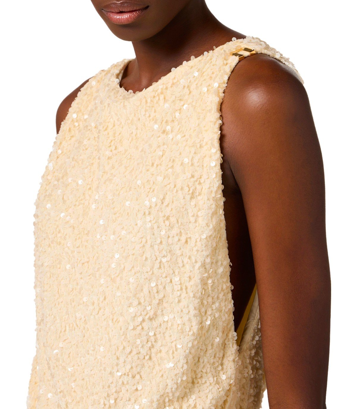 ELISABETTA FRANCHI RED CARPET LEMONADE SEQUINS DRESS