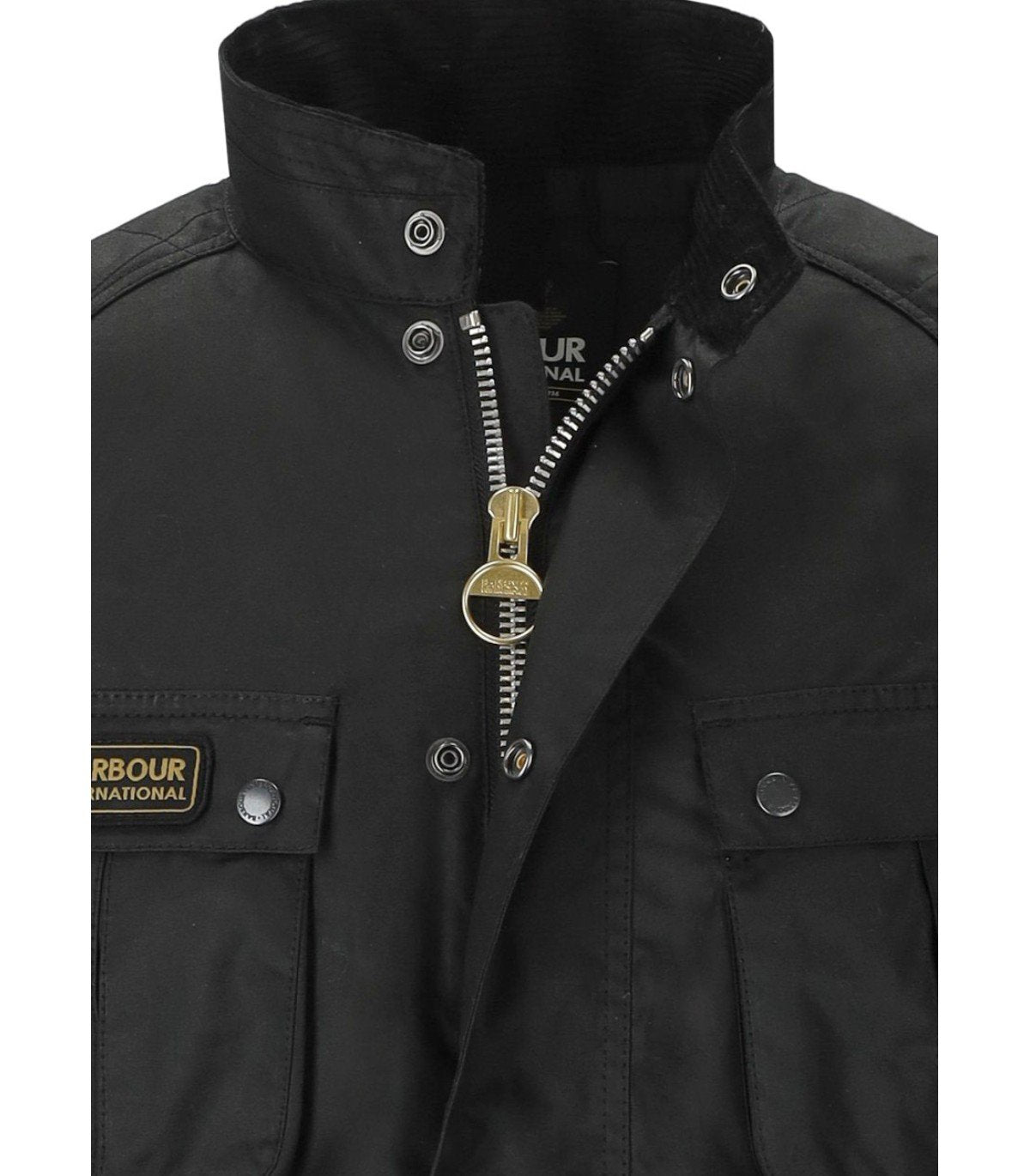 BARBOUR INTERNATIONAL WINTER LOCKSEAM WAX BLACK JACKET