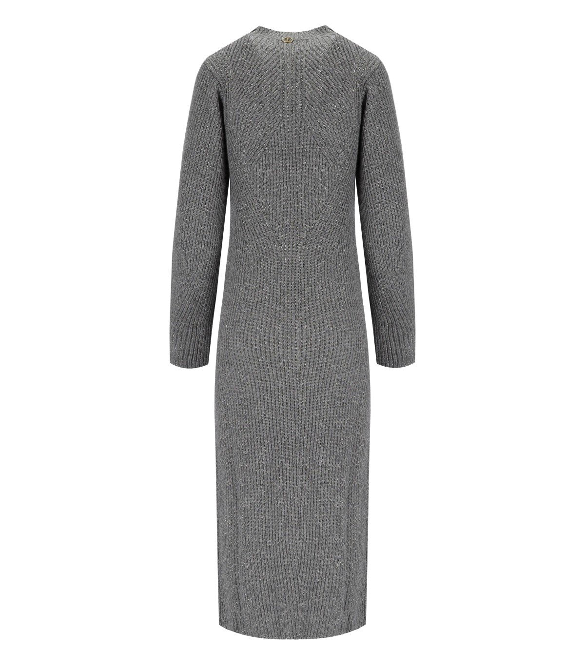 TWINSET GREY KNITTED MIDI DRESS