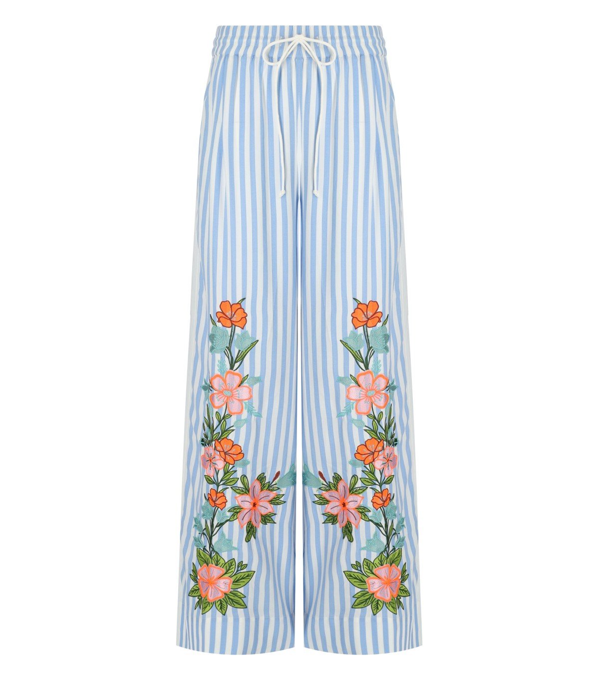 PANTALONE HEVON2 BIANCO E AZZURRO ESSENTIEL ANTWERP