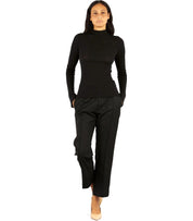 CRUNA CONNIE BLACK RIBBED SWEATER