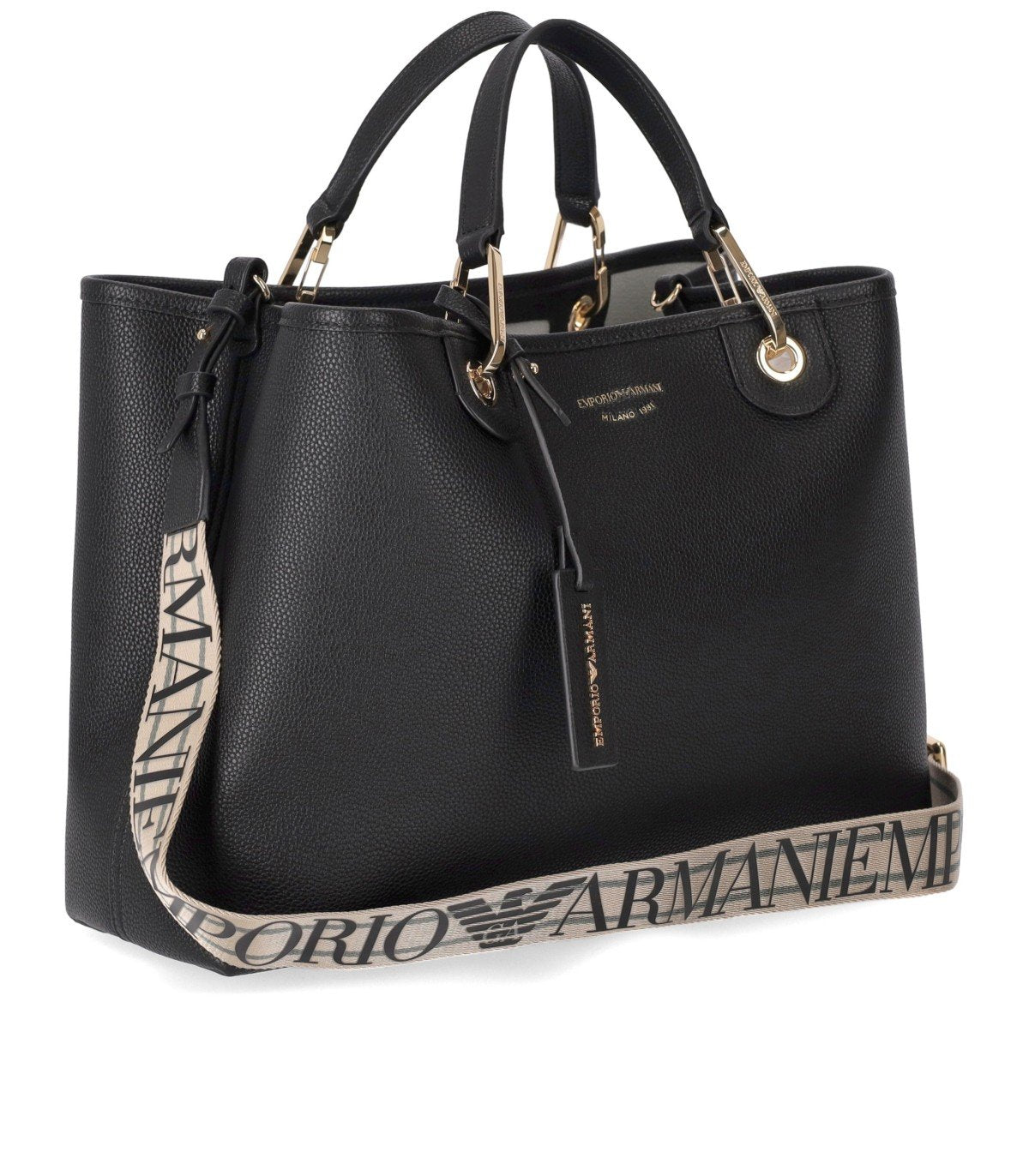 EMPORIO ARMANI MYEA BLACK SHOPPING BAG