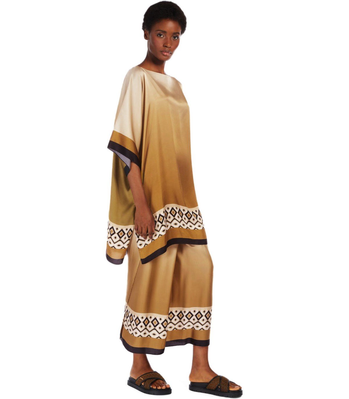 MAX MARA BEACHWEAR CANZONE BEIGE KAFTAN DRESS