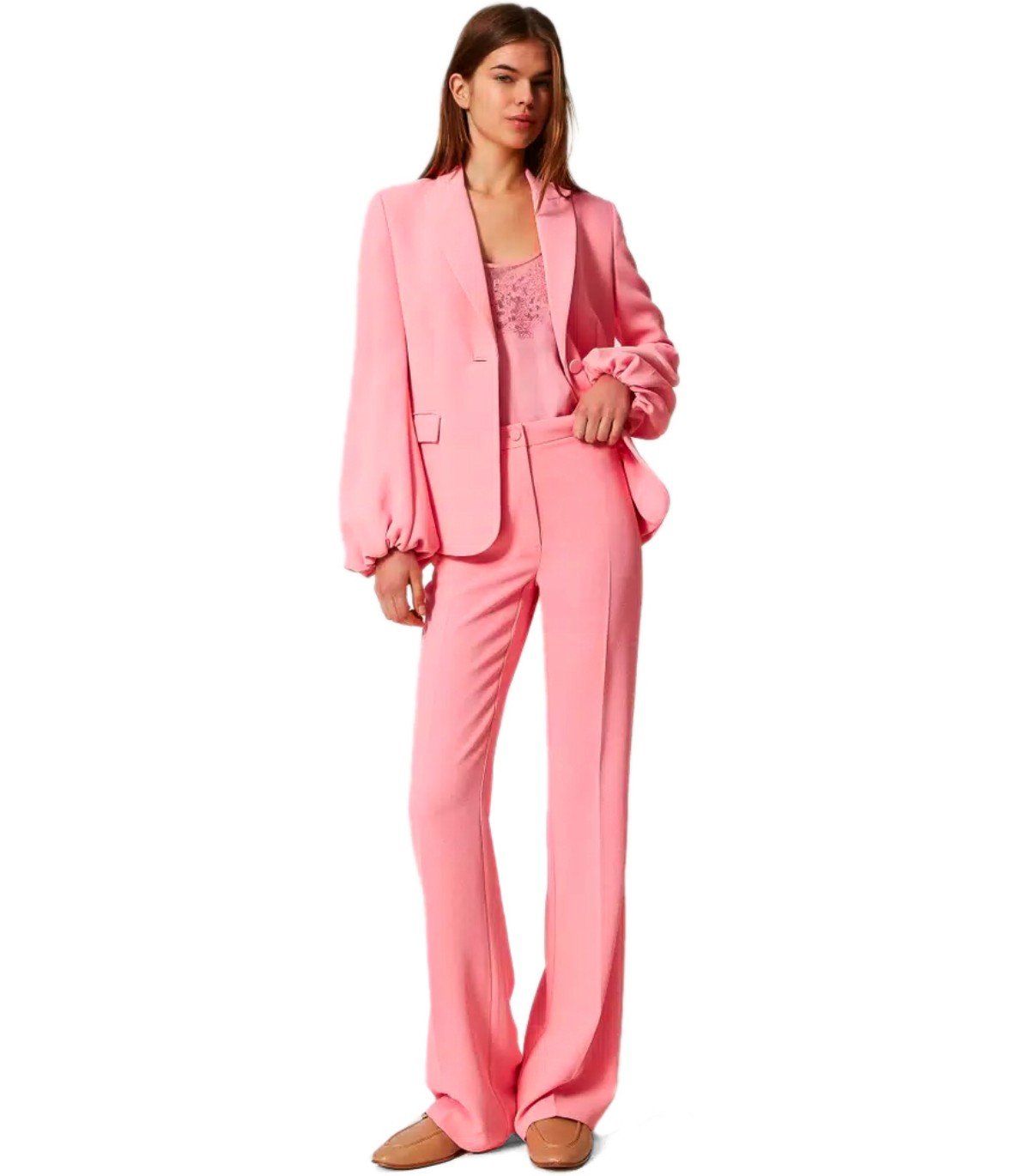 TWINSET PINK SINGLE-BREASTED BLAZER