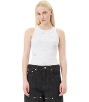 TOP CON STRASS BIANCO GANNI