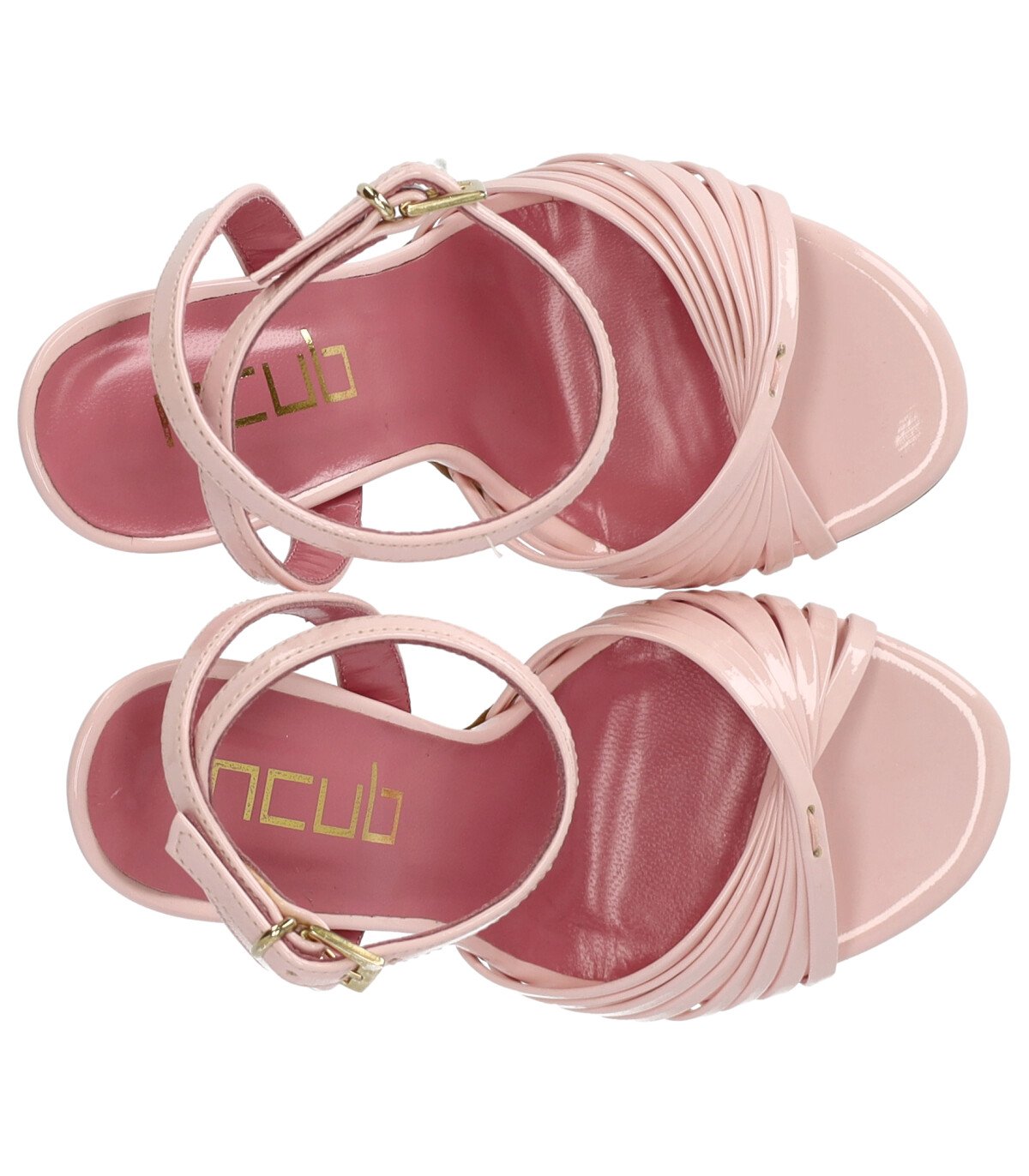 SANDALO CON TACCO VENTAGLIO ROSA NCUB