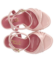 SANDALO CON TACCO VENTAGLIO ROSA NCUB