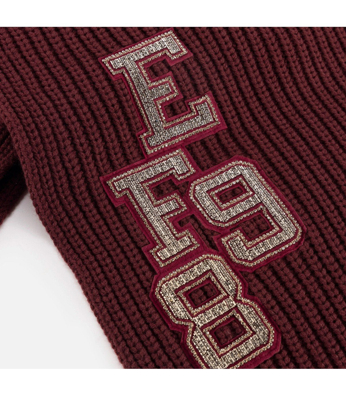 ELISABETTA FRANCHI ROUGE NOIR RIBBED SCARF