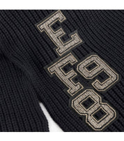 ELISABETTA FRANCHI BLACK RIBBED SCARF