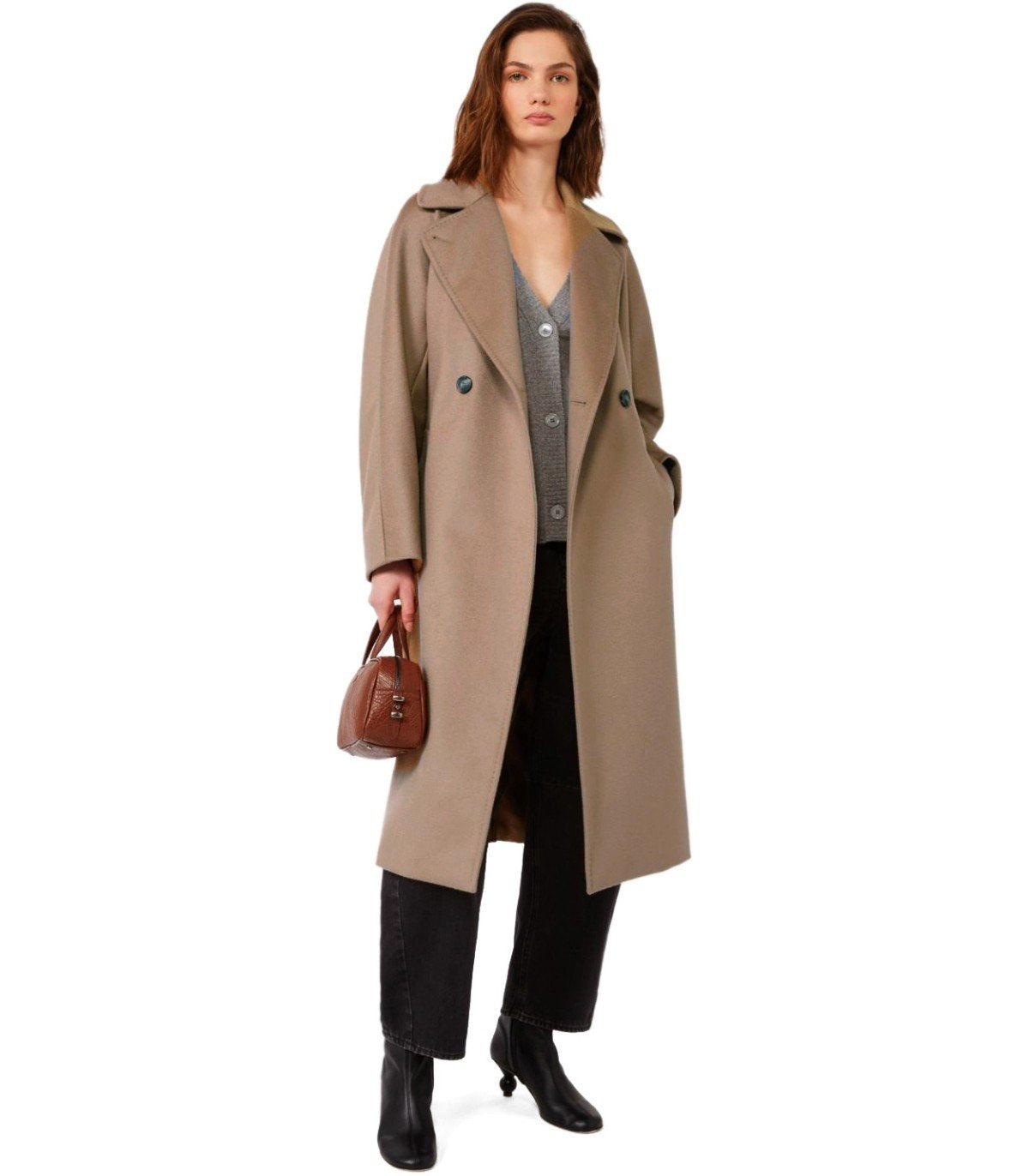 CAPPOTTO CON RESINA MARRON GLACE' MAX MARA WEEKEND