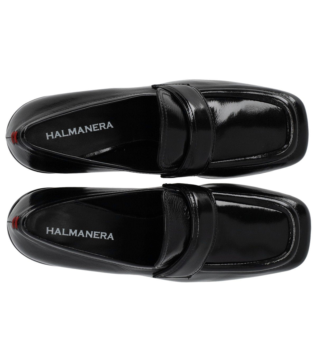 HALMANERA GLAZE BLACK HEELED LOAFER