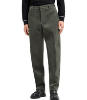 EMPORIO ARMANI GREEN RIBBED PANTS