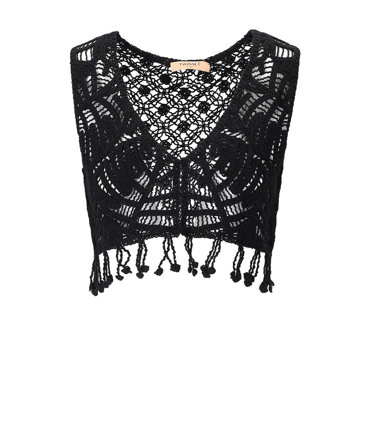 TOP CROCHET NERO TWINSET