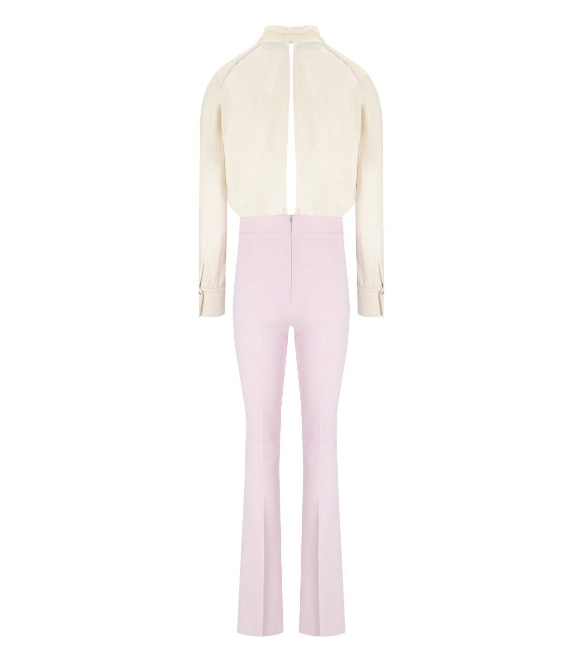 ELISABETTA FRANCHI BURRO QUARZO GEORGETTE JUMPSUIT