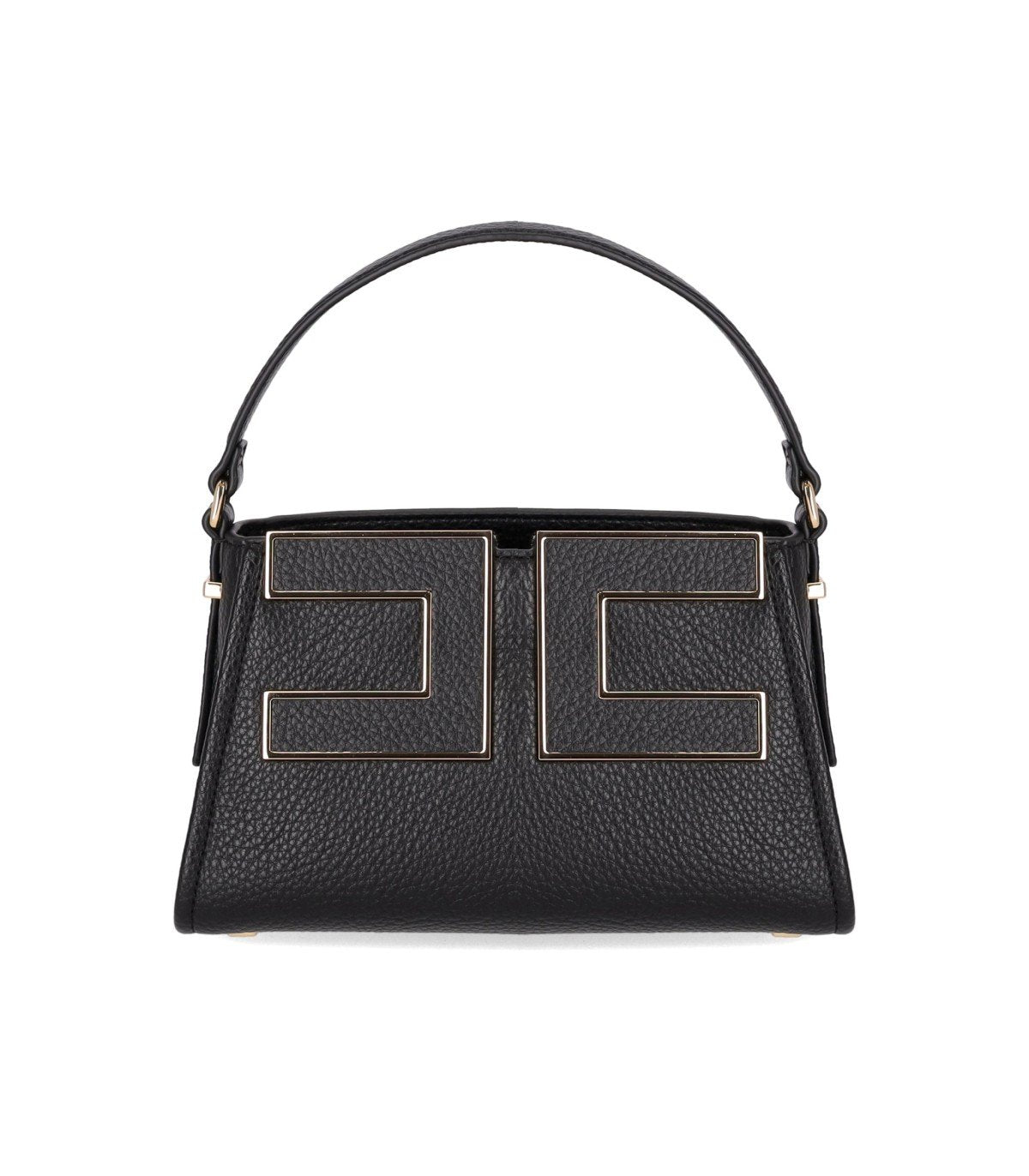 BORSA A MANO NERA CON MAXI LOGO ELISABETTA FRANCHI