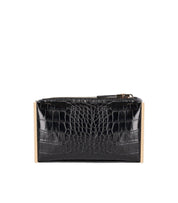 ELISABETTA FRANCHI BLACK CLUTCH WITH CROCO-PRINT