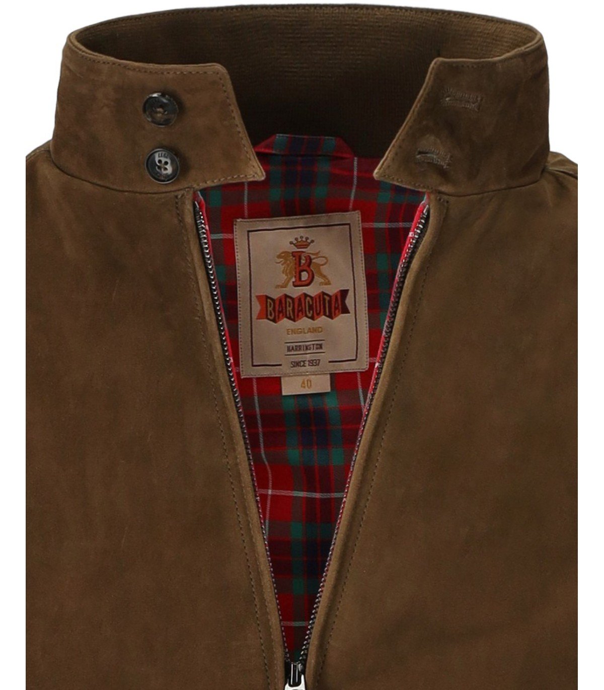 BARACUTA G9 SUÈDE DARK OLIVE BOMBER JACKET