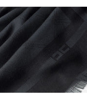 ELISABETTA FRANCHI BLACK MONOGRAM FOULARD SCARF