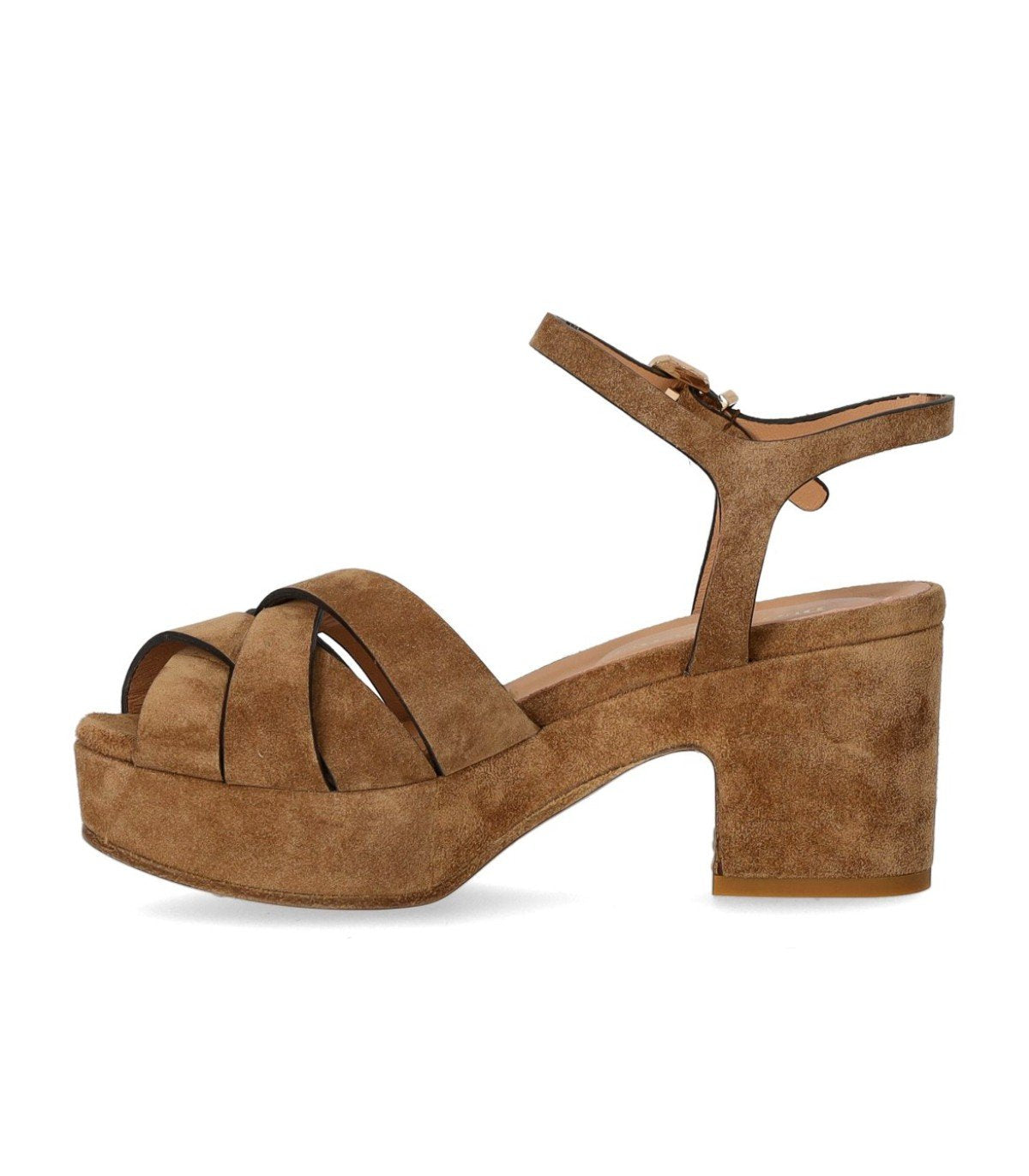 DUCCIO DEL DUCA BROWN HEELED SANDAL