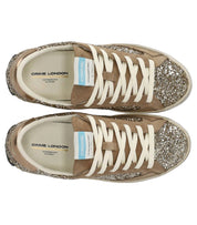 CRIME LONDON DISTRESSED GLITTER GOLD SNEAKER