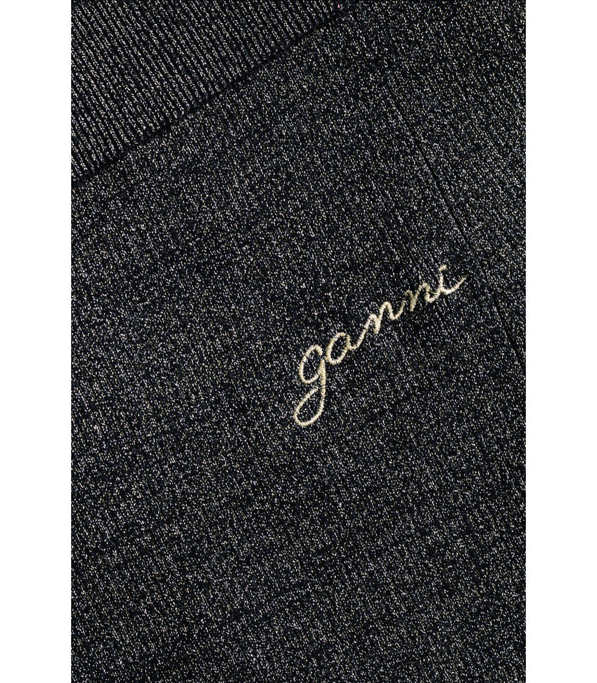 GANNI SILVER SKIRT WITH LOGO