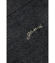 GANNI SILVER SKIRT WITH LOGO